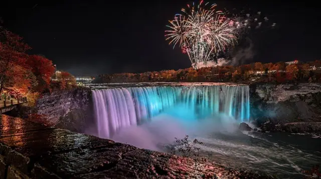 Fireworks over Niagara Falls